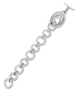 Load image into Gallery viewer, Platinum Tone_1/2 CT. T.W. Simulated Diamond Organic Multi Link Bracelet , 7&quot;_I_Heart_2
