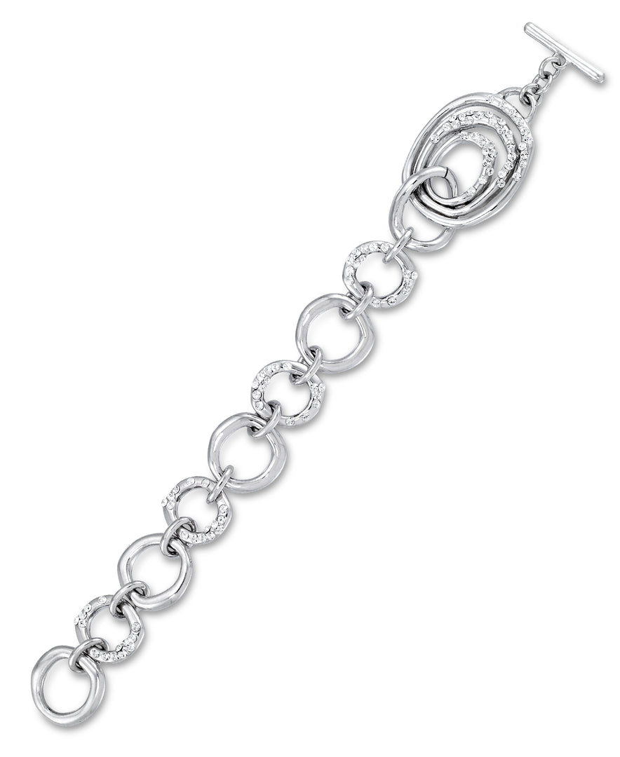 Platinum Tone_1/2 CT. T.W. Simulated Diamond Organic Multi Link Bracelet , 7"_I_Heart_2