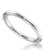 Load image into Gallery viewer, Platinum over Sterling Silver High Polished Bold Tube Bangle Bracelet, Size 7 - Fits Average Wrist Size, Made in Italy_I_Heart_2
