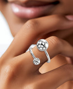 Cargar imagen en el visor de la galería, Platinum over Sterling Silver High Polished Bypass Wrap Around Ring, Size 6, Made in Italy_I_Heart_2
