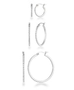 Load image into Gallery viewer, Platinum_over_Sterling_Silver__Diamond_Fascination_Diamond_Accent_in_Sterling_Silver_3_Piece_Hoop_Earring_Set_2_I_Heart_2
