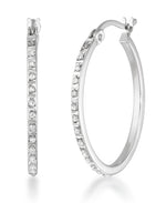 Load image into Gallery viewer, Platinum over Sterling Silver _Diamond Fascination® Diamond Accent in Sterling Silver 3 Piece Hoop Earring Set_I_Heart_2
