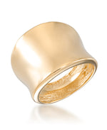 Cargar imagen en el visor de la galería, 14K Yellow Gold over Sterling Silver_Polished Cigar Band Ring_I_Heart_1
