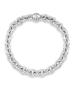 Load image into Gallery viewer, Platinum over Sterling Silver_Rolo Bracelet with Nano Diamond Resin® Core and Magnetic Closure_I_Heart_1
