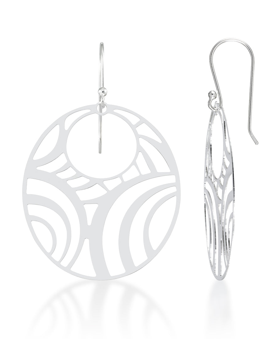 Platinum over Sterling Silver_Round Art Deco Dangle Earrings_I_Heart_1