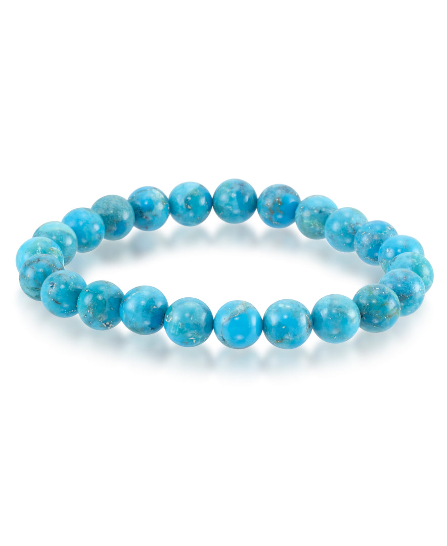 Simulated Turqouise_Genuine Beaded Stretch Bracelet_I_Heart_1