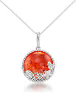 Load image into Gallery viewer, Sterling Silver_Amber Rosa® Red Genuine Amber Sealife Pendant , 18&quot; Chain_I_Heart_2
