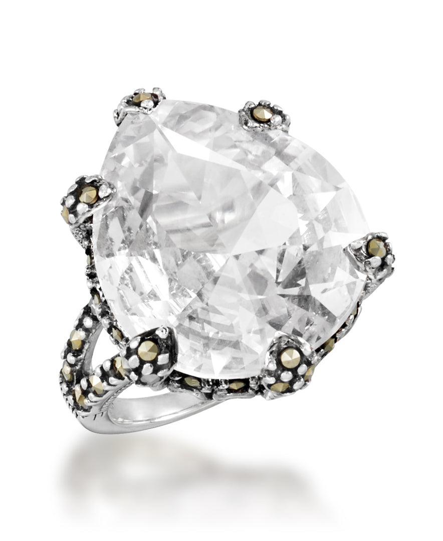 Sterling Silver_Tori Hill® Genuine Marcasite and Simulated Diamond Pear Shape Ring_I_Heart_1