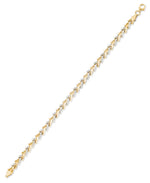 Load image into Gallery viewer, Two-Tone_10K Gold Polished and Diamond Cut Chevron Stampato Bracelet, 7&quot;. Made in Turkey_I_Heart_1
