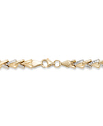 Load image into Gallery viewer, Two-Tone_10K Gold Polished and Diamond Cut Chevron Stampato Bracelet, 7&quot;. Made in Turkey_I_Heart_1
