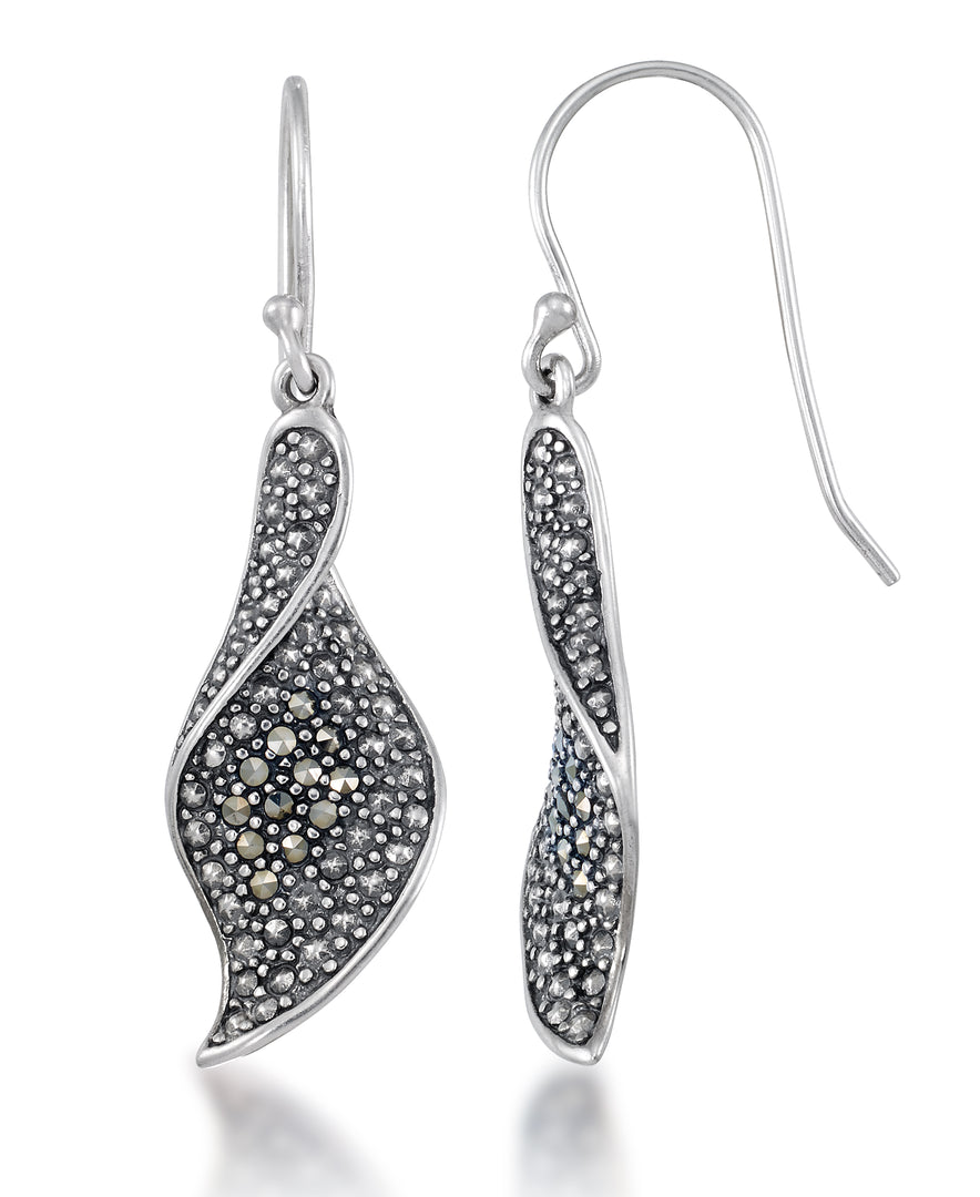 Sterling Silver_Tori Hill® Genuine Marcasite Wave Dangle Earrings_I_Heart_1