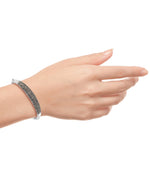 Load image into Gallery viewer, Sterling Silver_Tori Hill® Genuine Marcasite and Crystal Zebra Print Hinged Bangle Bracelet, 7&quot;_I_Heart_1
