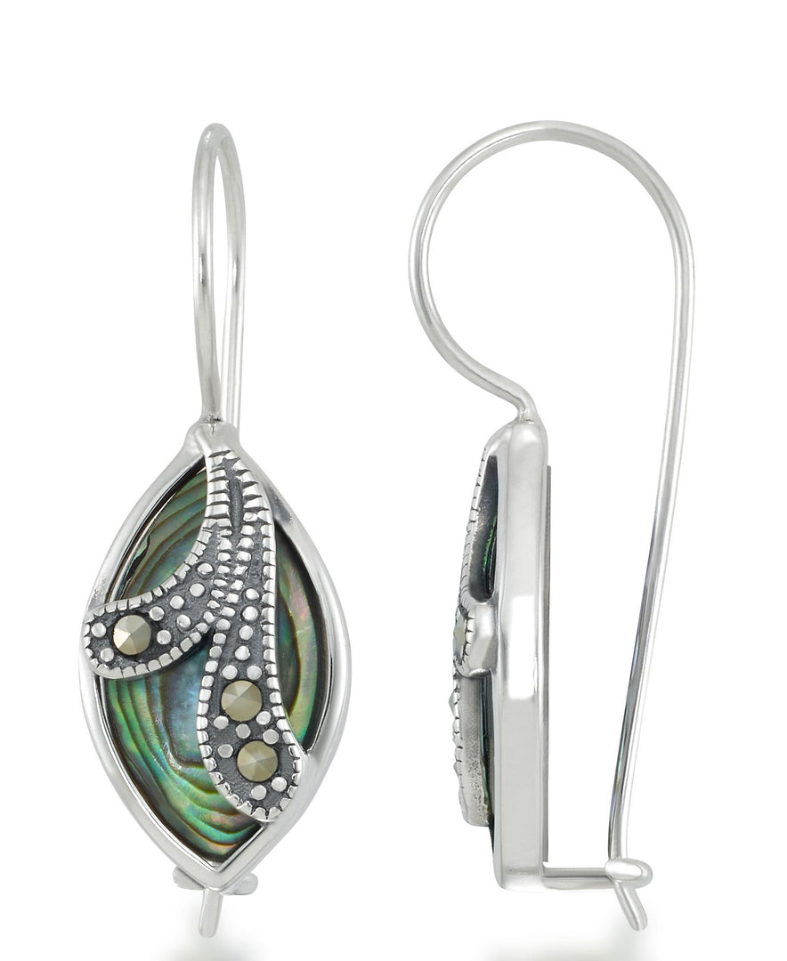 Sterling Silver_Tori Hill® Genuine Abalone and Marcasite Freeform Dangle earrings_I_Heart_1