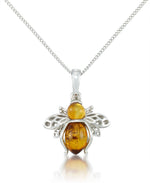 Load image into Gallery viewer, Sterling Silver_Amber Rosa™ Genuine Amber Bumble Bee Pendant 18&quot; - iHeart Jewels_I_Heart_1
