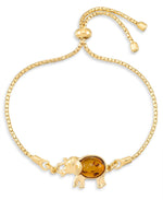 Load image into Gallery viewer, 18K Yellow Gold over Sterling Silver_Amber Rosa™ Genuine Amber Elephant Bolo Adjustable Bracelet - iHeart Jewels_I_Heart_1
