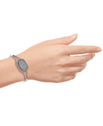 Load image into Gallery viewer, Sterling Silver_Tori Hill® Genuine Marcasite Drusy Hinged Bangle Bracelet_I_Heart_1
