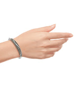 Load image into Gallery viewer, Sterling Silver_Tori Hill® Genuine Marcasite Hinged Wave Bangle Bracelet_I_Heart_1
