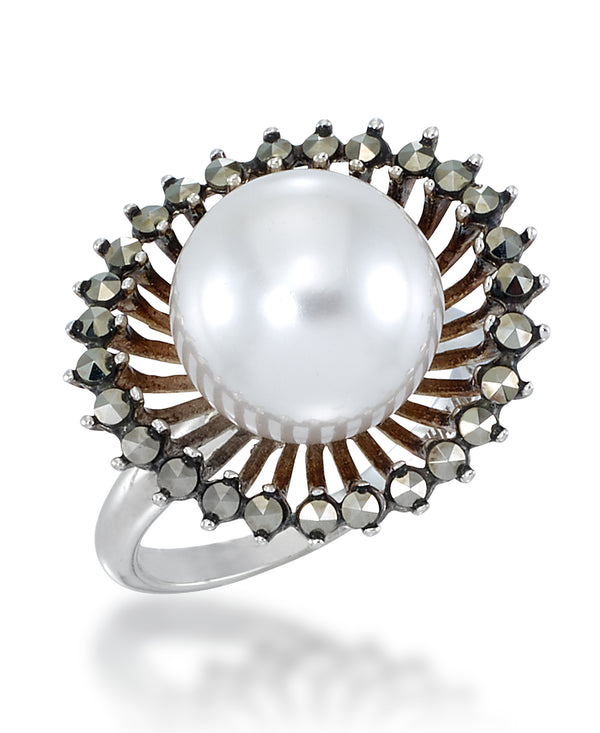Sterling Silver_Tori Hill® Genuine Marcasite Large Simulated Pearl Ring_I_Heart_1