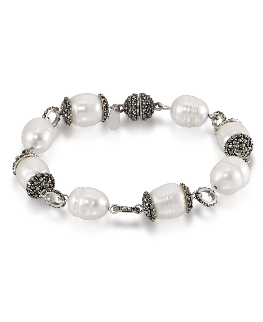 Sterling Silver_Tori Hill® Genuine Marcasite Multi Genuine Jade Bead Station Bracelet. 7"_I_Heart_1