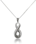 Load image into Gallery viewer, Sterling Silver_Tori Hill® Genuine Marcasite and Crystal Figure Eight Pendant, 18&quot; Chain_I_Heart_1

