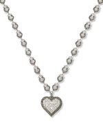 Load image into Gallery viewer, Sterling Silver_Tori Hill® Genuine Marcasite and Crystal Victorian Heart Necklace_I_Heart_1
