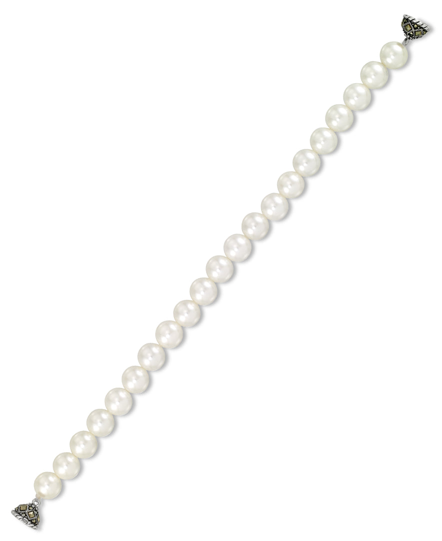 Sterling Silver_Tori Hill® Genuine Marcasite and Freshwater Cultured Pearl Strand Bracelet, 7"_I_Heart_1