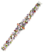 Load image into Gallery viewer, Sterling Silver_Tori Hill® Genuine Marcasite and Multi Simulated Gemstone Bracelet_I_Heart_1
