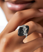 Load image into Gallery viewer, Sterling Silver_Tori Hill® Genuine Marcasite and Garnet Sculpted Flower Ring_I_Heart_1
