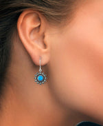 Load image into Gallery viewer, Sterling Silver_Tori Hill® Genuine Marcasite and Simulated Opal Sun Motif Dangle Earrings_I_Heart_1
