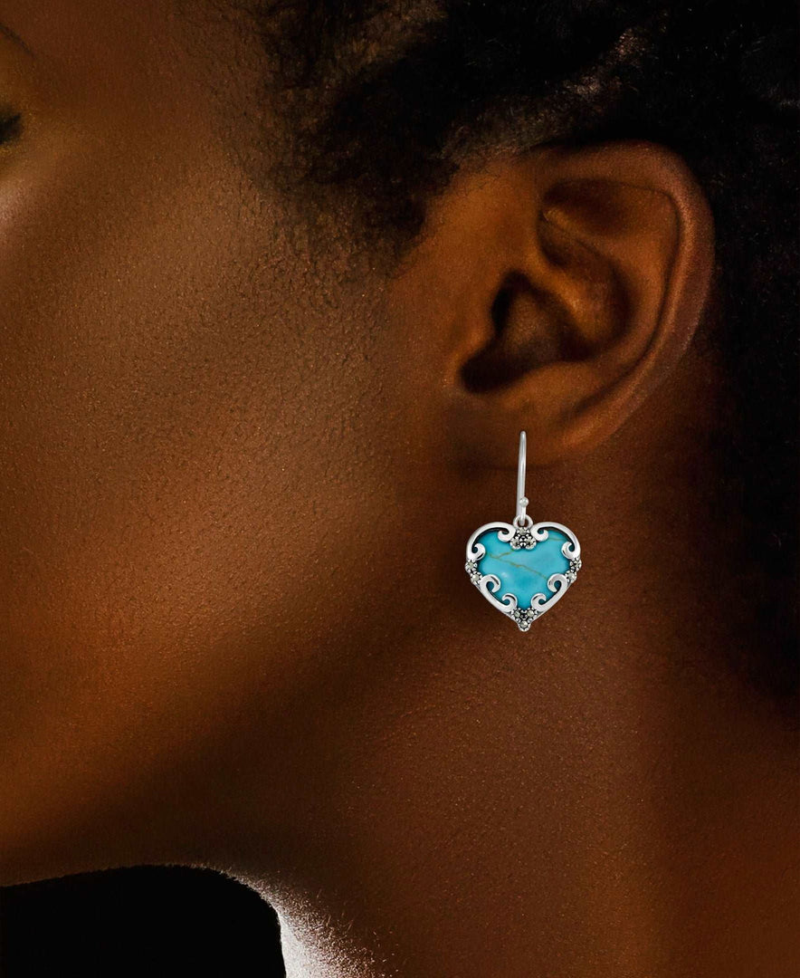 Sterling Silver_Tori Hill® Genuine Marcasite and Simulated Turquoise Heart Dangle Earrings_I_Heart_1