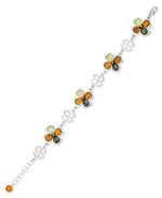 Load image into Gallery viewer, Sterling Silver_Amber Rosa™ Genuine Multicolor Amber Flower Adjustable Bracelet 7&quot; with 1&quot; Extender - iHeart Jewels_I_Heart_1
