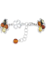 Load image into Gallery viewer, Sterling Silver_Amber Rosa™ Genuine Multicolor Amber Flower Adjustable Bracelet 7&quot; with 1&quot; Extender - iHeart Jewels_I_Heart_1
