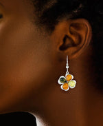 Load image into Gallery viewer, sterling-silver_Amber Rosa™ Sterling Silver Multicolor Genuine Amber Flower Dangle Earrings - iHeart Jewels_I_Heart_1
