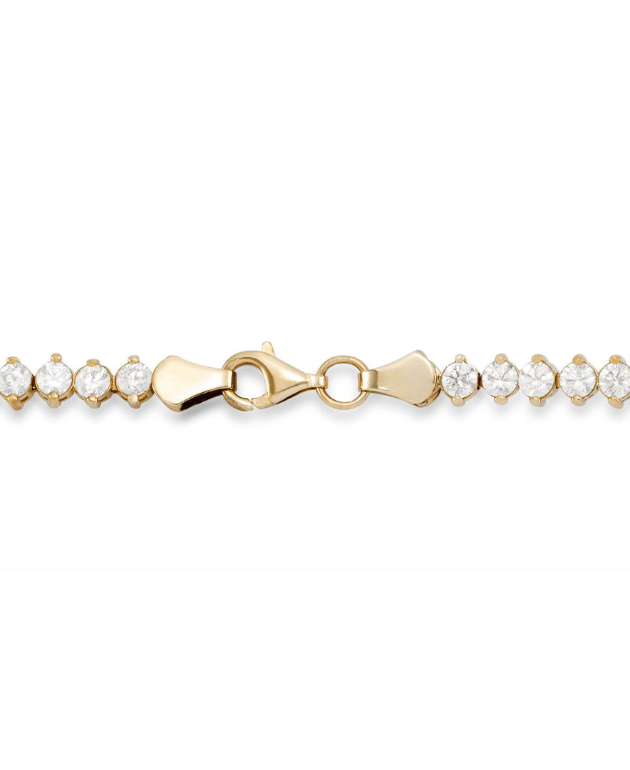 Yellow Gold_10K Gold Tennis Bracelet Made with Fine Simulated Diamonds. Made in Turkey_I_Heart_1