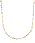 Load image into Gallery viewer, Two-Tone_10K Gold Two Tone Satin &amp; Diamond Cut &quot;The Ocean&quot; Necklace, 17&quot;. Made in Turkey_I_Heart_1

