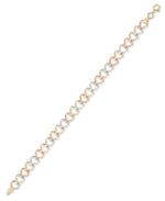 Load image into Gallery viewer, Tri-Color_14K Gold 7.25&quot; Tri-color Diamond Cut and Polished Concentric Hearts Stampato Bracelet. Made in Turkey_I_Heart_1
