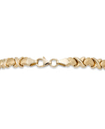 Load image into Gallery viewer, Yellow Gold_14K Gold 7.5&quot; Bold X&#39;s and Hearts Stampato Bracelet. Made in Turkey_I_Heart_1
