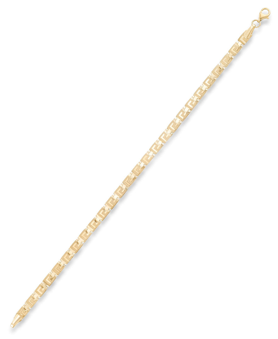 Yellow Gold_14K Gold Satin and Polished Greek Key Stampato bracelet 7.25"_I_Heart_1