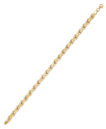 Load image into Gallery viewer, Yellow Gold_14K Gold 7.75&quot; Satin and Diamond Cut &quot;X&quot; Motif Stampato Bracelet. Made in Turkey_I_Heart_1
