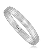 Load image into Gallery viewer, White Gold 14K Gold Wide Domed  Strechable Woven Mesh Bangle Bracelet, Made in Italy_I_Heart_2
