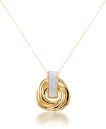 Load image into Gallery viewer, Yellow Gold_10K Gold Loveknot Pendant with Brilliant Glittery Inlay, 18&quot; Chain, Made in Italy_I_Heart_1
