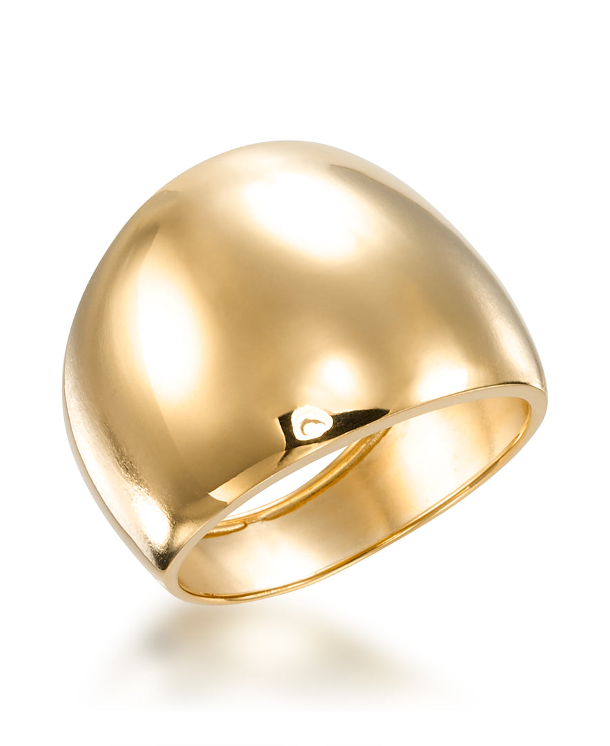 Yellow Gold_14K Gold High Polished Bold Dome Ring. Made in Italy_I_Heart_1