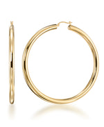 Load image into Gallery viewer, Yellow Gold_Gold Luxe® 14K Gold Large Round Hoop Earrings. Dent Resistant, Infused with Nano Diamond Resin Core® - iHeart Jewels_I_Heart_1
