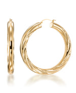 Load image into Gallery viewer, Yellow Gold_Gold Luxe® 14K Gold Large Twist Hoop Earrings. Dent Resistant, Infused with Nano Diamond Resin Core®_I_Heart_1
