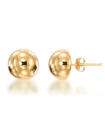 Cargar imagen en el visor de la galería, Yellow Gold_Gold Luxe® 14K Yellow Gold Domed Button Earrings. Dent Resistant, Infused with Nano Diamond Resin Core® - iHeart Jewels_I_Heart_1
