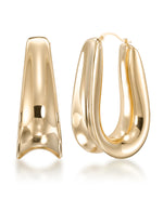 Load image into Gallery viewer, Yellow Gold_Gold Luxe® 14K Yellow Gold Graduated Sculpted Hoop Earrings. Dent Resistant, Infused with Nano Diamond Resin Core® - iHeart Jewels_I_Heart_1
