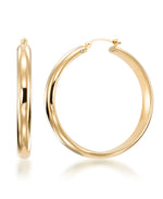 Load image into Gallery viewer, Yellow Gold_Gold Luxe® 14K Yellow Gold Large Domed Hoop Earrings. Dent Resistant, Infused with Nano Diamond Resin Core® - iHeart Jewels_I_Heart_1
