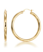 Load image into Gallery viewer, Yellow Gold_Gold Luxe® 14K Yellow Gold Round Hoop Earrings. Dent Resistant, Infused with Nano Diamond Resin Core® - iHeart Jewels_I_Heart_1
