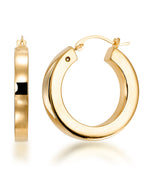 Load image into Gallery viewer, Yellow Gold_Gold Luxe® 14K Yellow Gold Square Tube Round Hoop Earrings. Dent Resistant, Infused with Nano Diamond Resin Core® - iHeart Jewels_I_Heart_1
