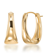 Load image into Gallery viewer, Yellow Gold_Gold Luxe® 14K Yellow Gold Tapered Oval hoop Earrings. Dent Resistant, Infused with Nano Diamond Resin Core® - iHeart Jewels_I_Heart_1

